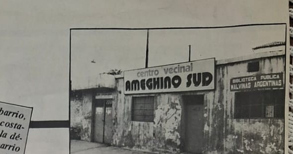 Sede histórica del Centro Vecinal Ameghino Sud con Biblioteca Malvinas Argentinas