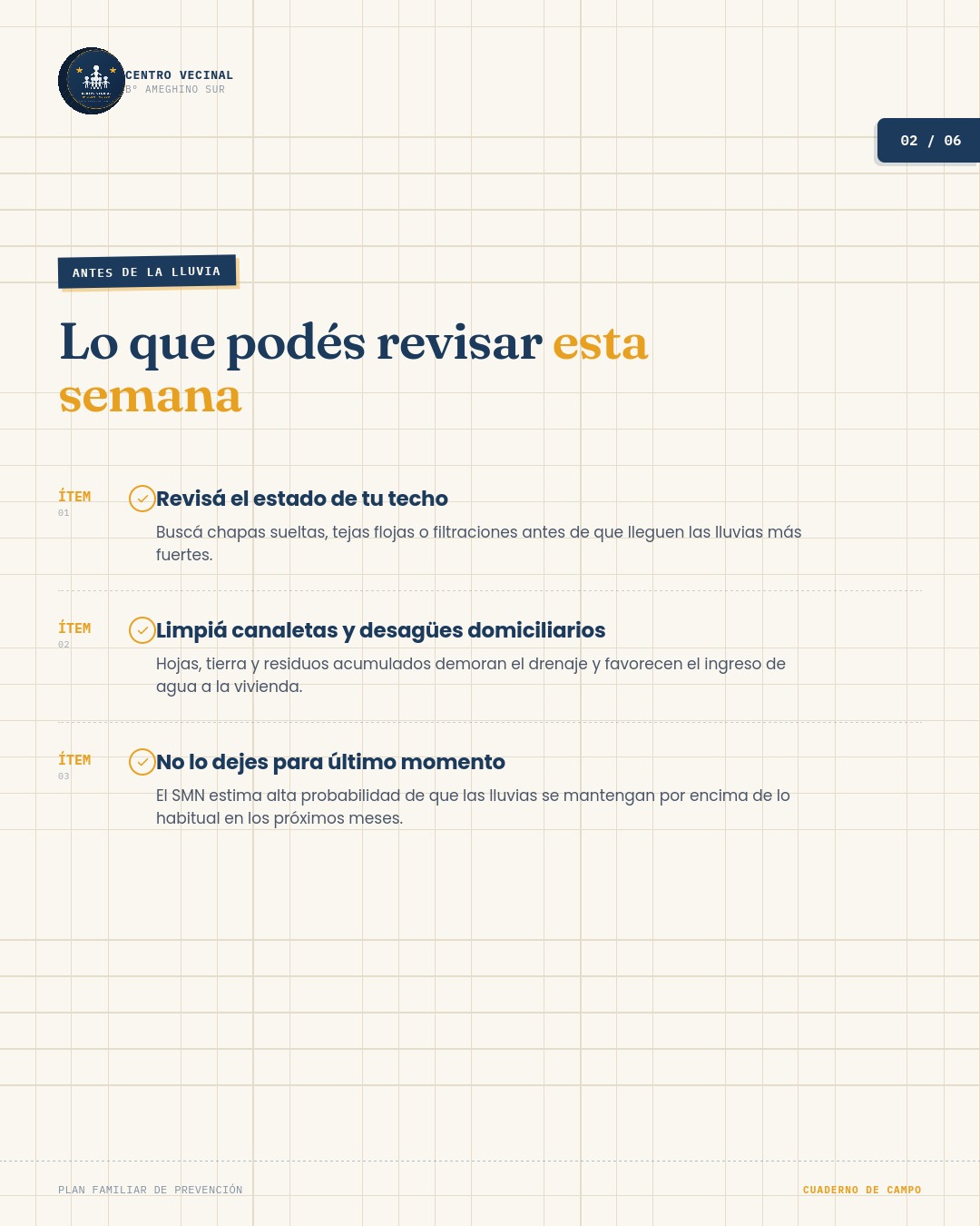 Antes de la lluvia: revisá techo y desagües